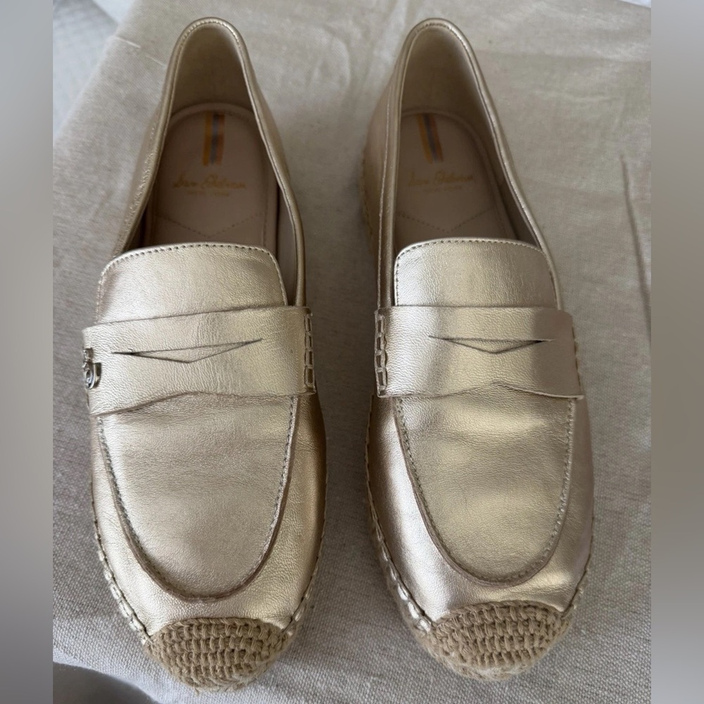 Sam Edelman Womens Kai Gold Padded Insole Leather Loafers Slip On used size 8.5